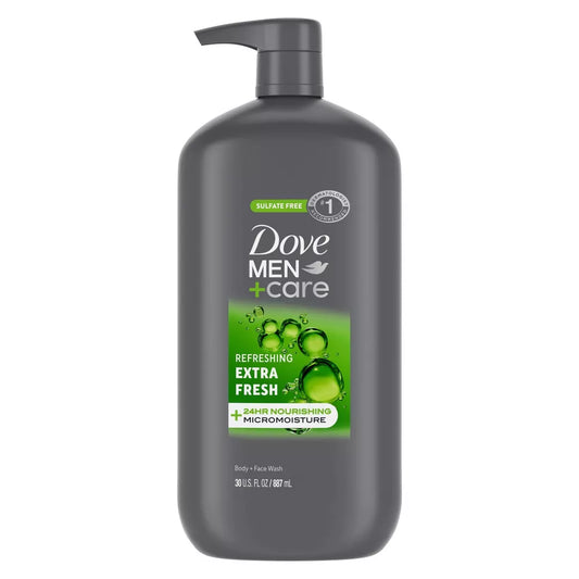 Dove Men+Care Extra Fresh Refresh Body & Face Wash Pump - Sulfate Free